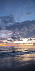 Sea,Twilight,Clouds,Dusk,Nature,Waves,Beach