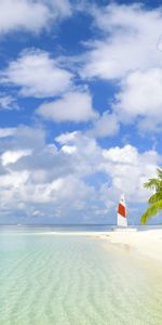 Plage,Yacht,Mer,Palms,Sable,Tropiques,Nature