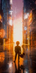 Shine,City,Light,Bright,Flash,Child,Street,Dark