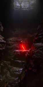 Shine,Light,Human,Person,Lightsaber,Laser Sword,Nature,Cave