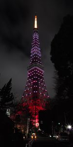 Tokyo,Tour,Briller,Lumière,La Tour,Ville De Nuit,Sombre,Illumination,Rétroéclairage,Japon