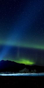 Shine,Light,Silhouette,Loneliness,Night,Dark,Starry Sky,Northern Lights,Aurora Borealis