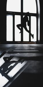 Shine,Light,Silhouette,Window,Dark,Bounce,Jump