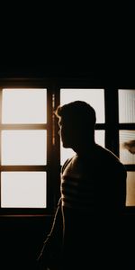 Shine,Light,Silhouette,Window,Dark,Man