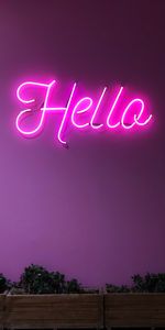 Shine,Signboard,Hello,Light,Sign,Inscription,Electricity,Words,Neon