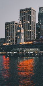 Shore,Bank,Bridge,United States,Usa,Cities,Skyscrapers,San Francisco