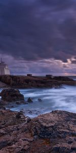 Shore,Bank,Lighthouse,Nature,Evening,Portugal,Sea