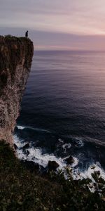 Shore,Bank,Miscellanea,Miscellaneous,Person,Sea,Cliff,Human,Loneliness