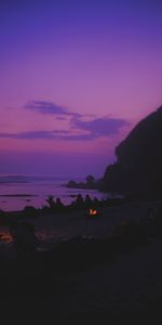 Shore,Bank,Rest,Relaxation,Indonesia,Sunset,Dark,Silhouettes,Beach