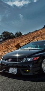 Si,Civic,Хонда (Honda),Вид Сбоку,Тачки (Cars),Черный