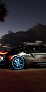 Bmw I8,Coches,Vista Lateral,Noche,Perfil