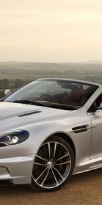 Cabriolet,Db,Dbs,2009,Argent Métallisé,Argent Métallique,Voitures,Nature,Vue De Côté,Aston Martin