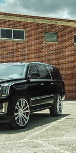 Voitures,Le Noir,Vue De Côté,Cadillac,Escalade