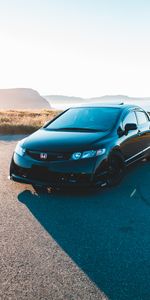 Honda Civic Si,Voitures,Vue De Côté,Le Noir,Honda,Voiture