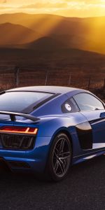 V10,R8,Ауди (Audi),Синий,Тачки (Cars),Вид Сбоку