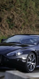 2010,Vantage,V8,Вид Сбоку,Астон Мартин (Aston Martin),Тачки (Cars),Природа,Черный,Стиль