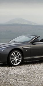 2010,Db9,Voitures,Style,Nature,Montagnes,Vue De Côté,Le Noir,Aston Martin,Sport