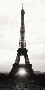 Sight,Bw,View,Landmark,Cities,France,Chb,Paris,Eiffel Tower