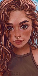 Vue,Opinion,Fille,Visage,Art