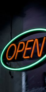 Signboard,Open,Inscription,Glow,Sign,Words,Text,Neon