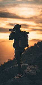 Silhouette,Miscellanea,Miscellaneous,Human,Sunset,Person,Camera,Photographer