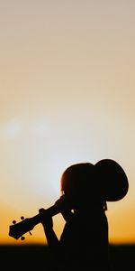 Musicien,Guitariste,Silhouette,Sombre,Guitare