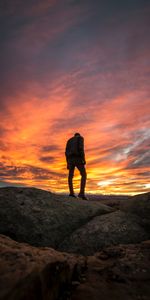 Silhouette,Nature,Sunset,Guy