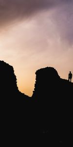 Les Collines,Collines,Solitude,Silhouette,Sombre,Coucher De Soleil,Sardaigne,Italie