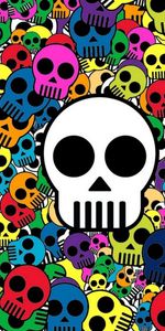 Skull,Bright,Multicolored,Motley,Abstract,Background,Skulls