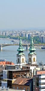 Sky,Bridge,Cities,Hungary,Houses,City