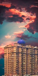 Imeuble,Bâtiment,Façade,Dôme,Coupole,Nuages,Divers,Sky