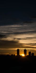 Sky,Clouds,Cities,Night City,Silhouettes