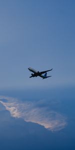 Sky,Clouds,Flight,Airplane,Plane,Minimalism