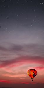 Sky,Clouds,Flight,Balloon,Sunset,Miscellanea,Miscellaneous