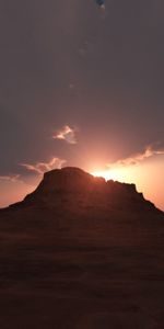 Puesta Del Sol,Cielo,Montañas,Cerro,Loma,Naturaleza,Nubes