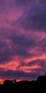 Sky,Clouds,Horizon,Porous,Sunset,Dark