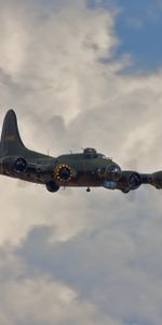 Sky,Clouds,Miscellanea,Boeing B 17,Flying Fortress,Bomber,Miscellaneous