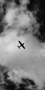 Sky,Clouds,Miscellanea,Bw,Miscellaneous,Chb,Plane,Airplane