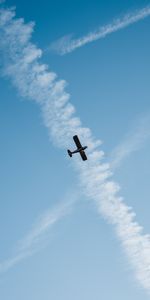 Sky,Clouds,Miscellanea,Flight,Traces,Miscellaneous,Airplane,Plane