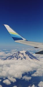 Sky,Clouds,Miscellanea,Miscellaneous,Mountains,Airplane,Plane