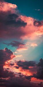 Sky,Clouds,Porous,Nature,Sunset