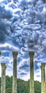 Sky,Columns,Cities,Clouds,Hdr,Column