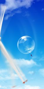 Sky,Dandelions,Parachute,Blows Away,Blowing Away,Vector