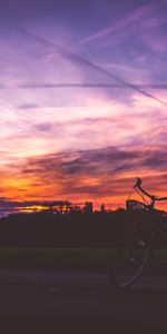 Sky,Dark,Bicycle,Sunset,Road