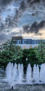 Sky,Fountain,Mainly Cloudy,Overcast,Baden,Württemberg,Wurttemberg,Building,Cities