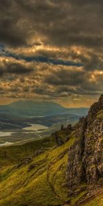 Sky,Grass,Mountains,Summer,Nature,Stones