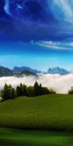 Sky,Hills,Balloon,Meadows,Slopes,Nature,Clouds,Heart