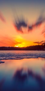 Sky,Lake,Nature,Sunset,Ice