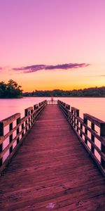 Sky,Lake,Pier,Nature,Sunset