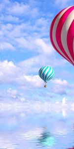 Sky,Landscape,Clouds,Balloons